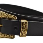 zwarte riem met gouden gesp