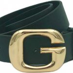 zwarte riem met gouden gesp