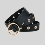 zwarte riem met gouden gesp
