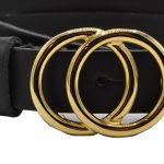 zwarte riem met gouden gesp