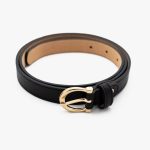 zwarte riem met gouden gesp